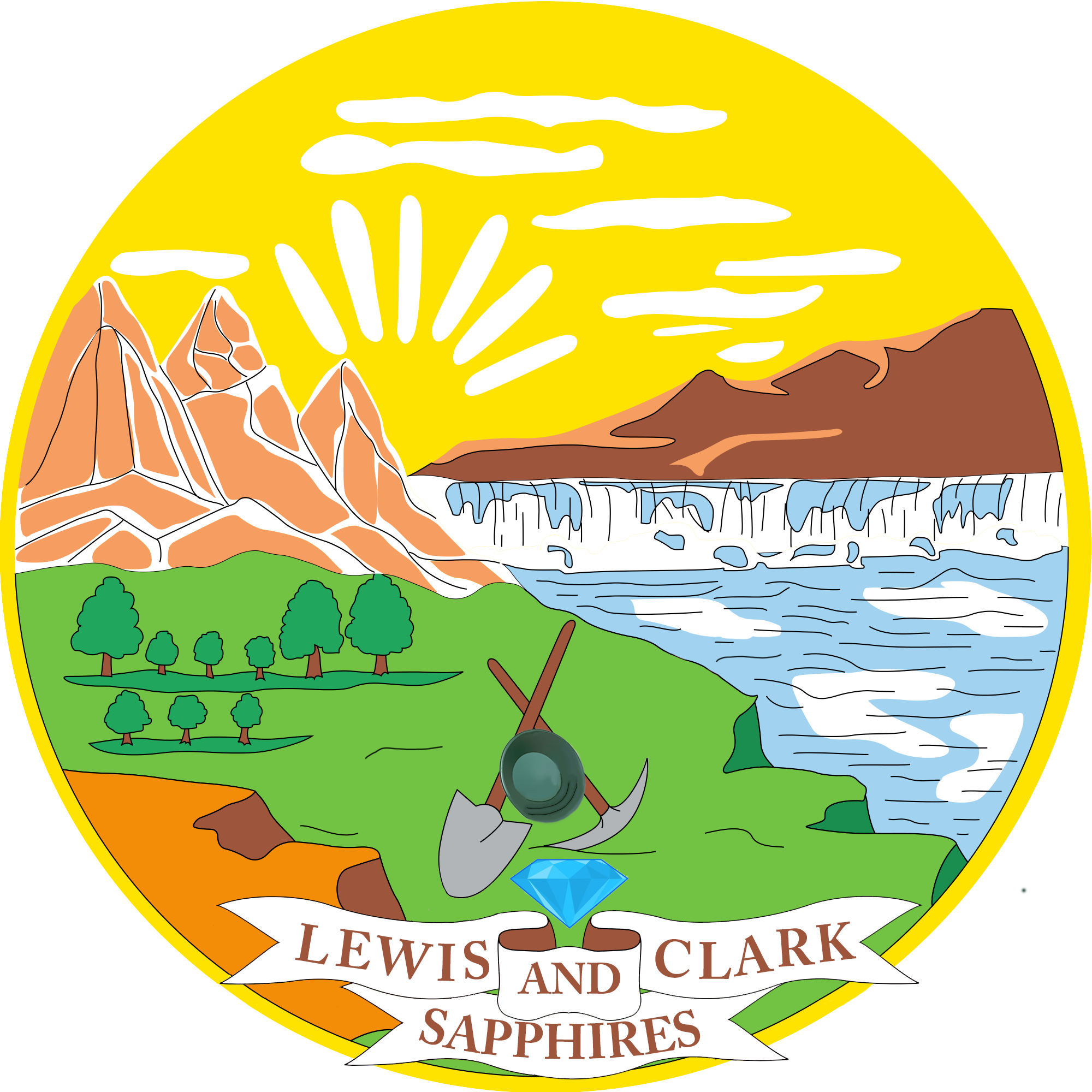 Lewis and Clark Sapphire Mine Logo